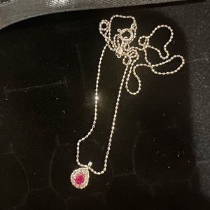 ruby necklace 18k wgite gold